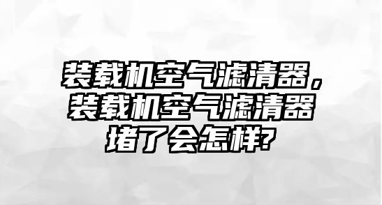 裝載機(jī)空氣濾清器，裝載機(jī)空氣濾清器堵了會(huì)怎樣?