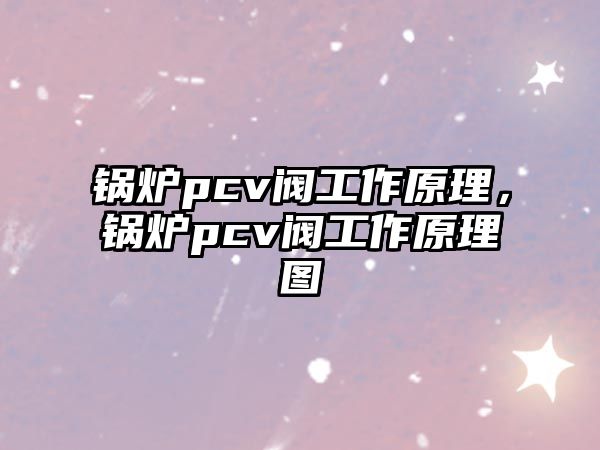 鍋爐pcv閥工作原理，鍋爐pcv閥工作原理圖