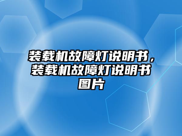 裝載機故障燈說明書，裝載機故障燈說明書圖片