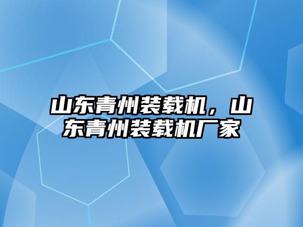 山東青州裝載機，山東青州裝載機廠家