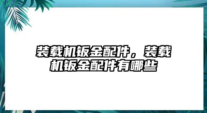 裝載機(jī)鈑金配件，裝載機(jī)鈑金配件有哪些