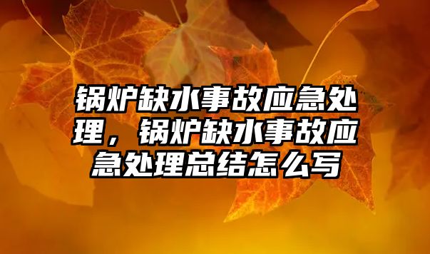 鍋爐缺水事故應(yīng)急處理，鍋爐缺水事故應(yīng)急處理總結(jié)怎么寫