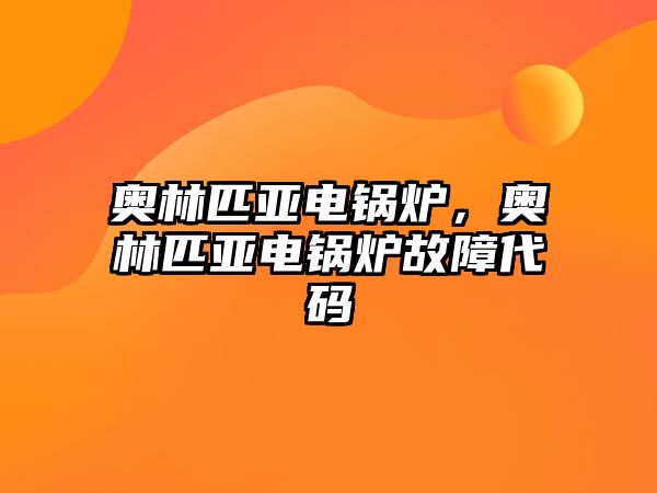 奧林匹亞電鍋爐，奧林匹亞電鍋爐故障代碼