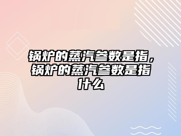 鍋爐的蒸汽參數(shù)是指，鍋爐的蒸汽參數(shù)是指什么