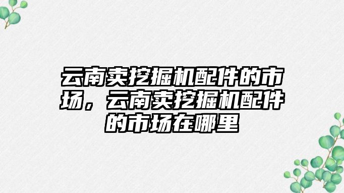 云南賣挖掘機(jī)配件的市場，云南賣挖掘機(jī)配件的市場在哪里