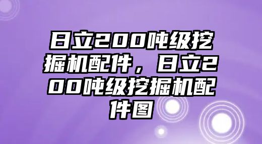 日立200噸級(jí)挖掘機(jī)配件，日立200噸級(jí)挖掘機(jī)配件圖