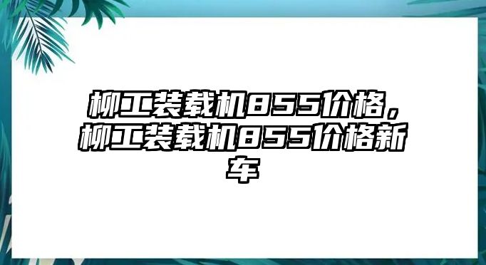 柳工裝載機855價格，柳工裝載機855價格新車