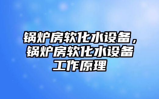 鍋爐房軟化水設備，鍋爐房軟化水設備工作原理