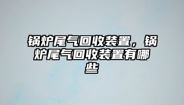 鍋爐尾氣回收裝置，鍋爐尾氣回收裝置有哪些