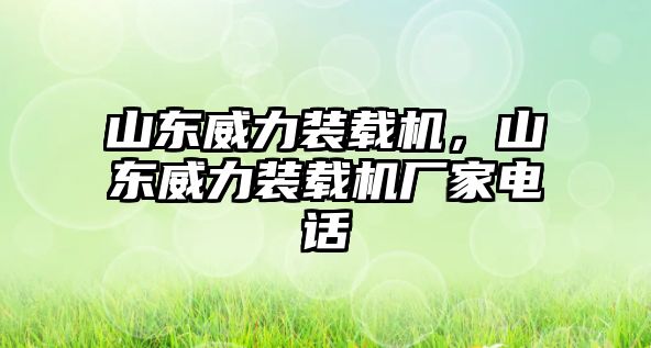 山東威力裝載機，山東威力裝載機廠家電話