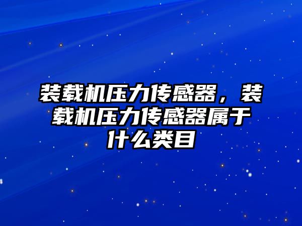 裝載機壓力傳感器，裝載機壓力傳感器屬于什么類目