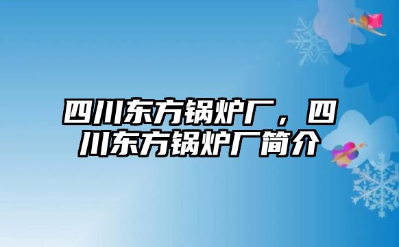 四川東方鍋爐廠，四川東方鍋爐廠簡(jiǎn)介