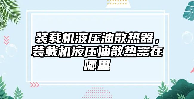 裝載機液壓油散熱器，裝載機液壓油散熱器在哪里