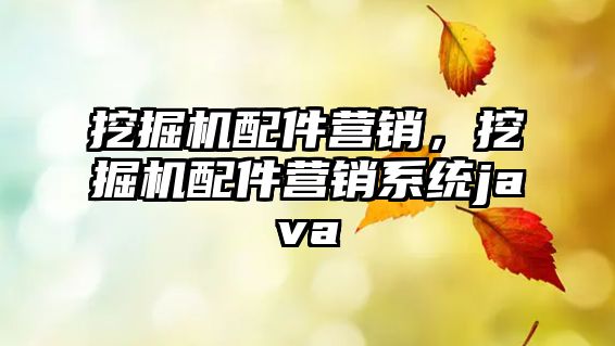 挖掘機(jī)配件營(yíng)銷，挖掘機(jī)配件營(yíng)銷系統(tǒng)java