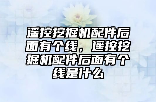 遙控挖掘機配件后面有個線，遙控挖掘機配件后面有個線是什么