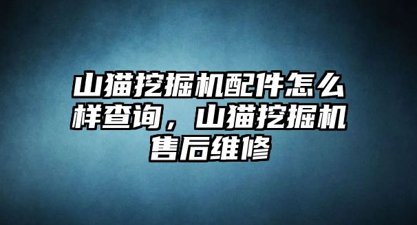 山貓挖掘機配件怎么樣查詢，山貓挖掘機售后維修