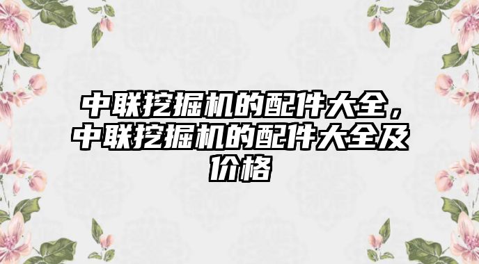 中聯(lián)挖掘機(jī)的配件大全，中聯(lián)挖掘機(jī)的配件大全及價(jià)格