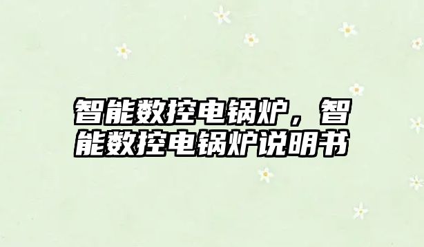 智能數(shù)控電鍋爐，智能數(shù)控電鍋爐說明書