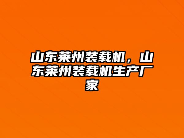 山東萊州裝載機(jī)，山東萊州裝載機(jī)生產(chǎn)廠家