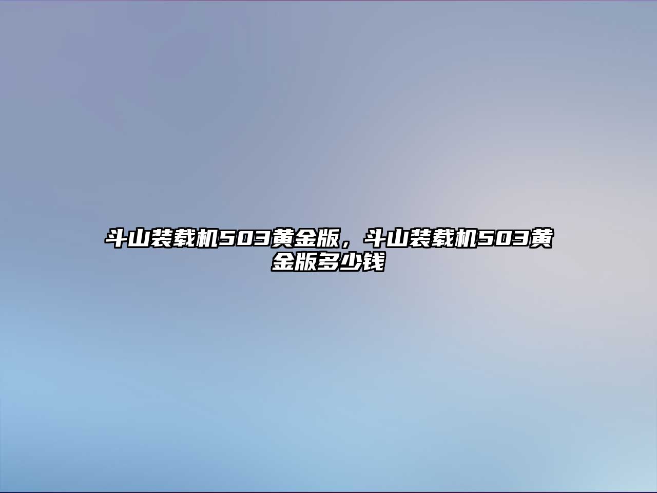 斗山裝載機503黃金版，斗山裝載機503黃金版多少錢