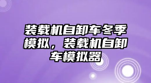 裝載機自卸車冬季模擬，裝載機自卸車模擬器