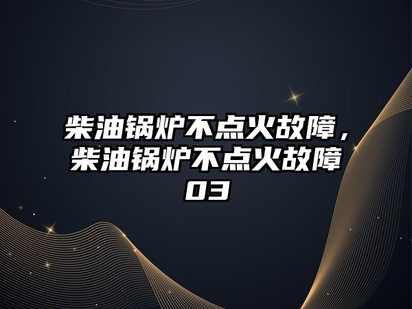 柴油鍋爐不點(diǎn)火故障，柴油鍋爐不點(diǎn)火故障03