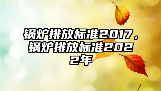 鍋爐排放標準2017，鍋爐排放標準2022年