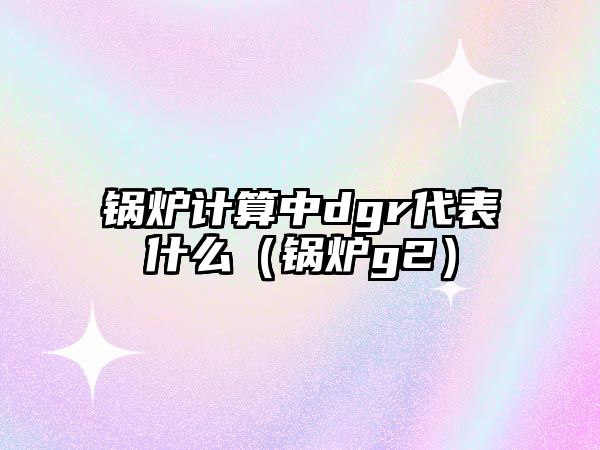 鍋爐計算中dgr代表什么（鍋爐g2）