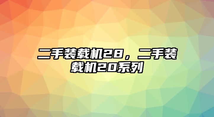 二手裝載機(jī)28，二手裝載機(jī)20系列