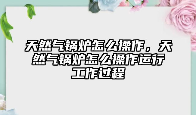 天然氣鍋爐怎么操作，天然氣鍋爐怎么操作運(yùn)行工作過(guò)程