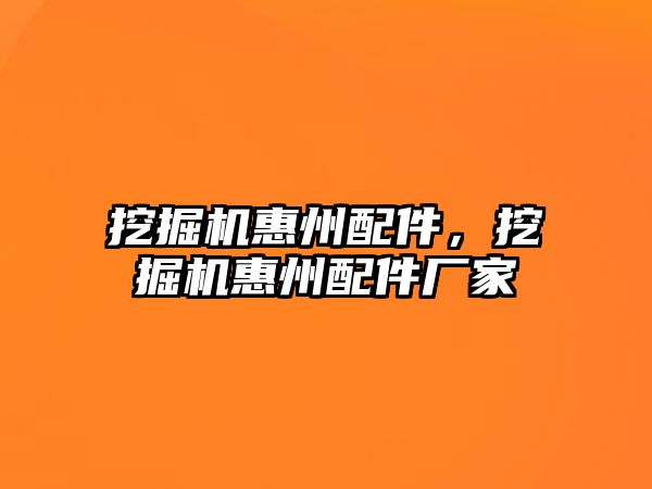 挖掘機惠州配件，挖掘機惠州配件廠家