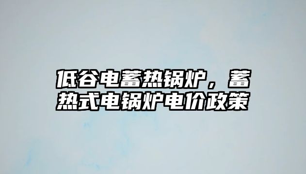 低谷電蓄熱鍋爐，蓄熱式電鍋爐電價(jià)政策