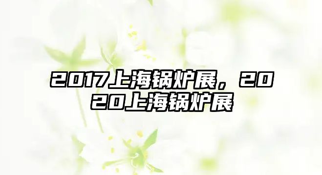 2017上海鍋爐展，2020上海鍋爐展