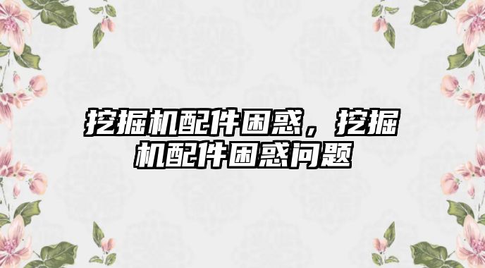 挖掘機配件困惑，挖掘機配件困惑問題