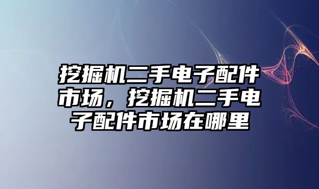 挖掘機二手電子配件市場，挖掘機二手電子配件市場在哪里