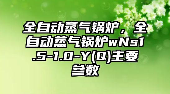 全自動(dòng)蒸氣鍋爐，全自動(dòng)蒸氣鍋爐wNs1.5-1.0-Y(Q)主要參數(shù)