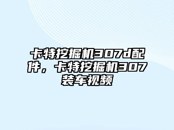 卡特挖掘機(jī)307d配件，卡特挖掘機(jī)307裝車(chē)視頻