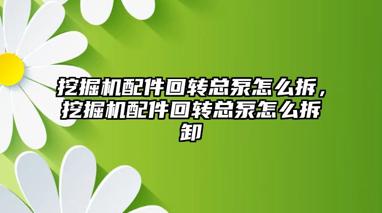 挖掘機配件回轉總泵怎么拆，挖掘機配件回轉總泵怎么拆卸