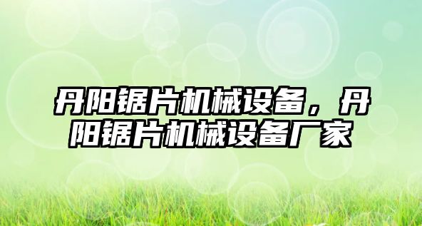 丹陽鋸片機械設備，丹陽鋸片機械設備廠家