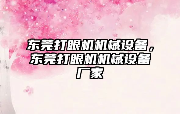 東莞打眼機機械設備，東莞打眼機機械設備廠家