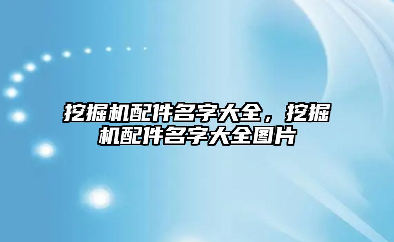 挖掘機配件名字大全，挖掘機配件名字大全圖片