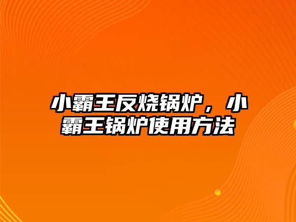 小霸王反燒鍋爐，小霸王鍋爐使用方法