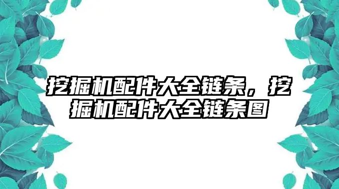 挖掘機配件大全鏈條，挖掘機配件大全鏈條圖