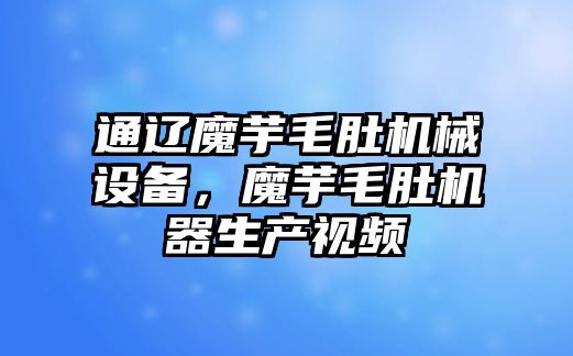 通遼魔芋毛肚機(jī)械設(shè)備，魔芋毛肚機(jī)器生產(chǎn)視頻