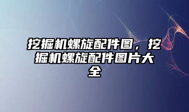 挖掘機螺旋配件圖，挖掘機螺旋配件圖片大全