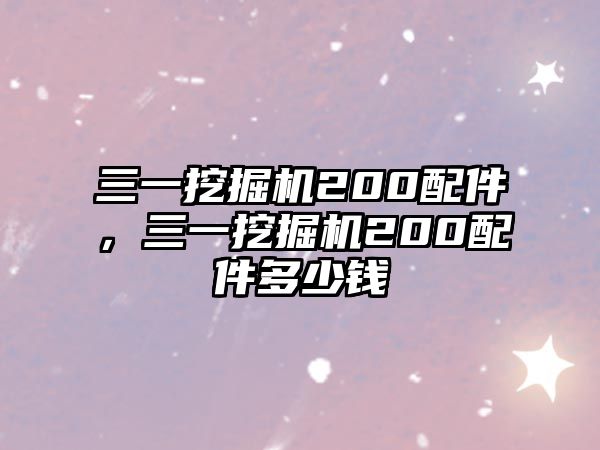 三一挖掘機(jī)200配件，三一挖掘機(jī)200配件多少錢