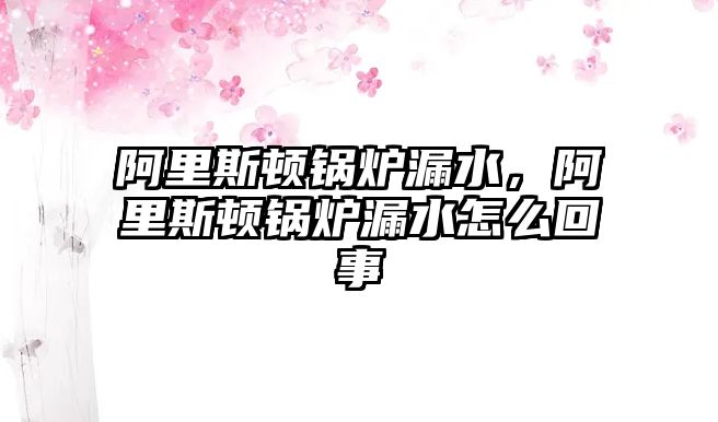 阿里斯頓鍋爐漏水，阿里斯頓鍋爐漏水怎么回事