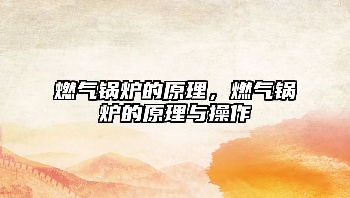 燃?xì)忮仩t的原理，燃?xì)忮仩t的原理與操作