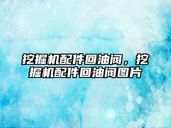 挖掘機配件回油閥，挖掘機配件回油閥圖片