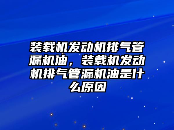 裝載機(jī)發(fā)動(dòng)機(jī)排氣管漏機(jī)油，裝載機(jī)發(fā)動(dòng)機(jī)排氣管漏機(jī)油是什么原因